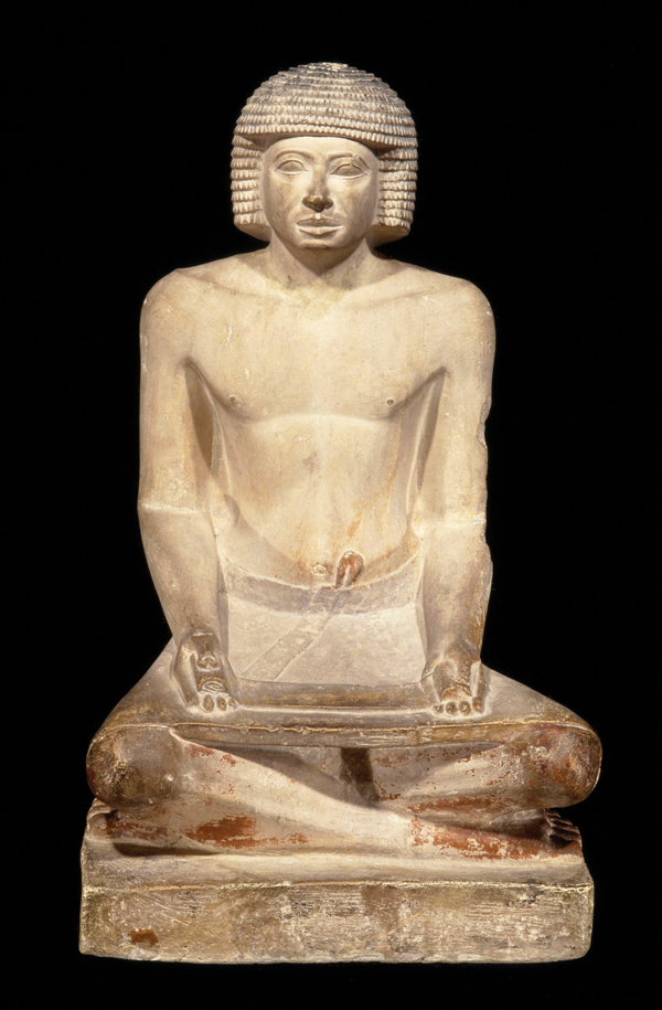 Statue of seated scribe, 5th dynasty, Old Kingdom, 2500-2350 BCE 